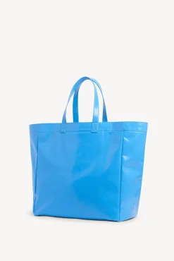 Sac Cabas En Toile Enduite Bleu - Lola
