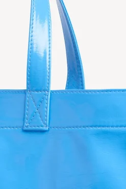 Sac Cabas En Toile Enduite Bleu - Lola