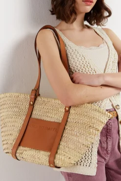 Sac En Palme Et Cuir Naturel - Colette