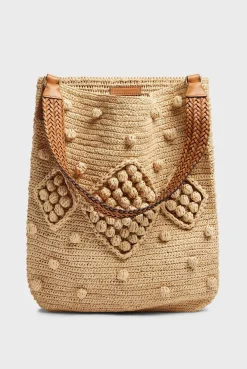 Sac En Raphia Et Cuir Ficelle - Josie