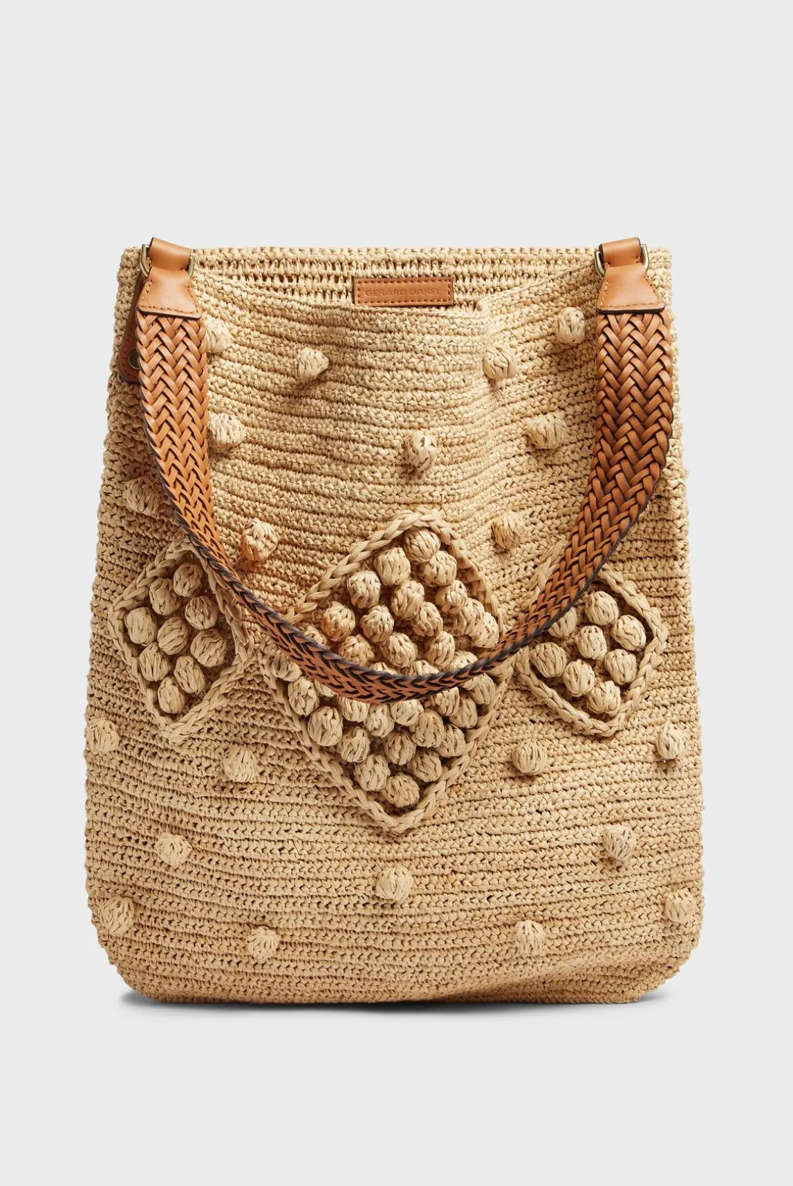 Sac En Raphia Et Cuir Ficelle - Josie