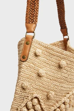 Sac En Raphia Et Cuir Ficelle - Josie