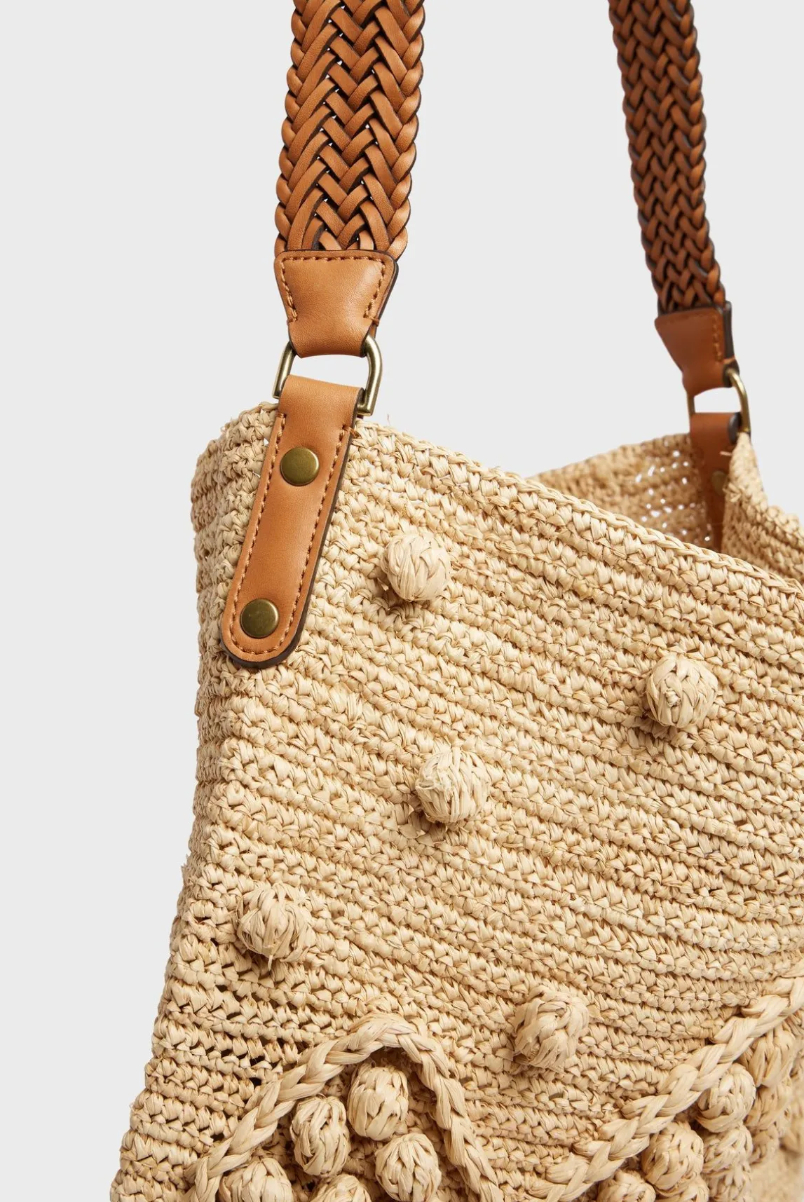 Sac En Raphia Et Cuir Ficelle - Josie