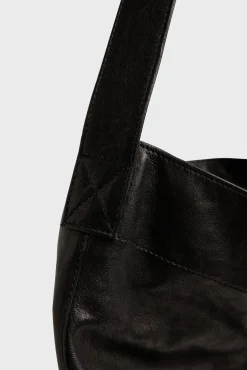 Sac Hobo Cuir De Mouton Femme Noir Lady