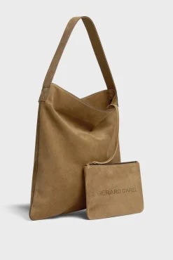 Sac Hobo En Cuir Velours Ble - Lady