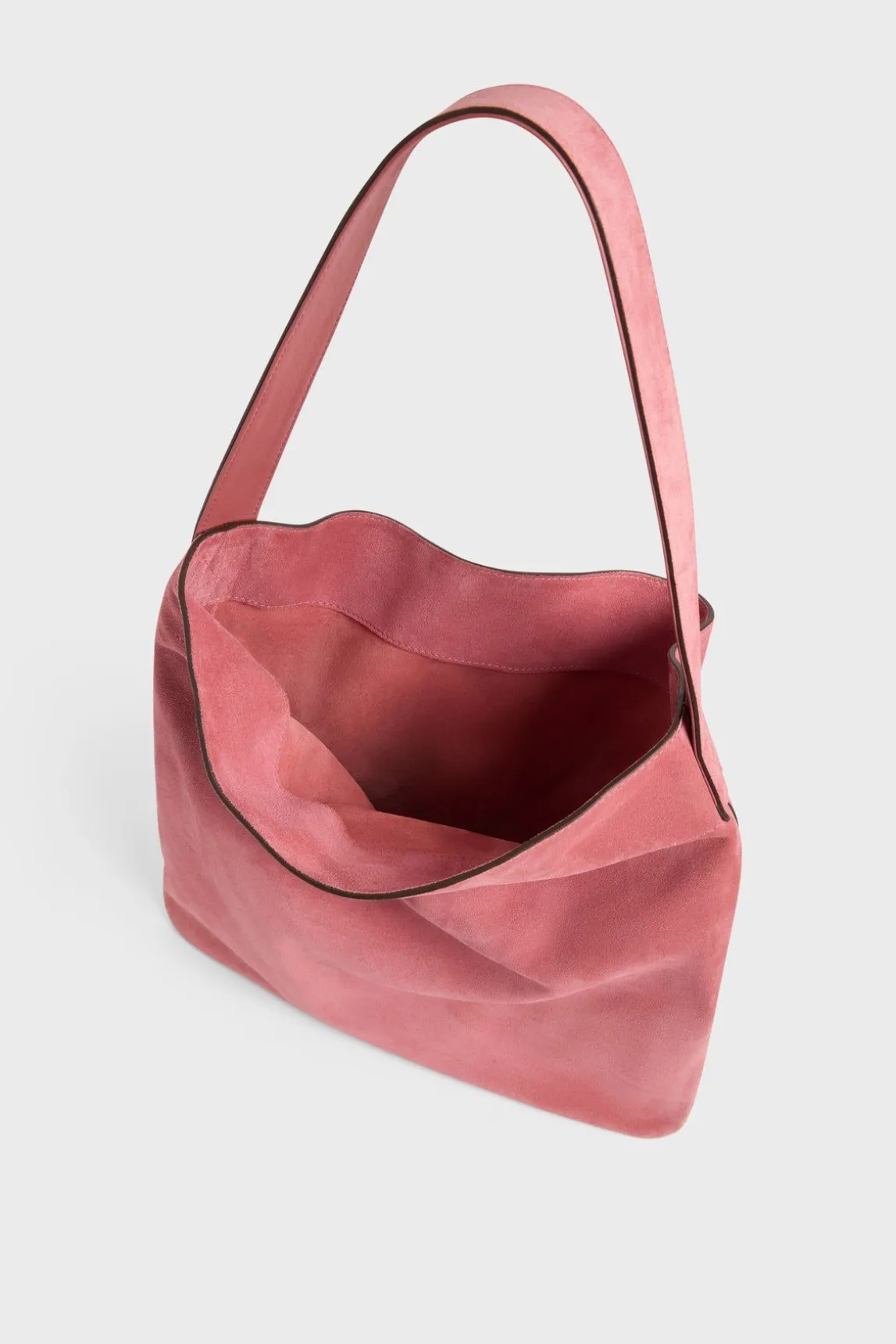 Sac Hobo En Cuir Velours Bois De Rose - Lady