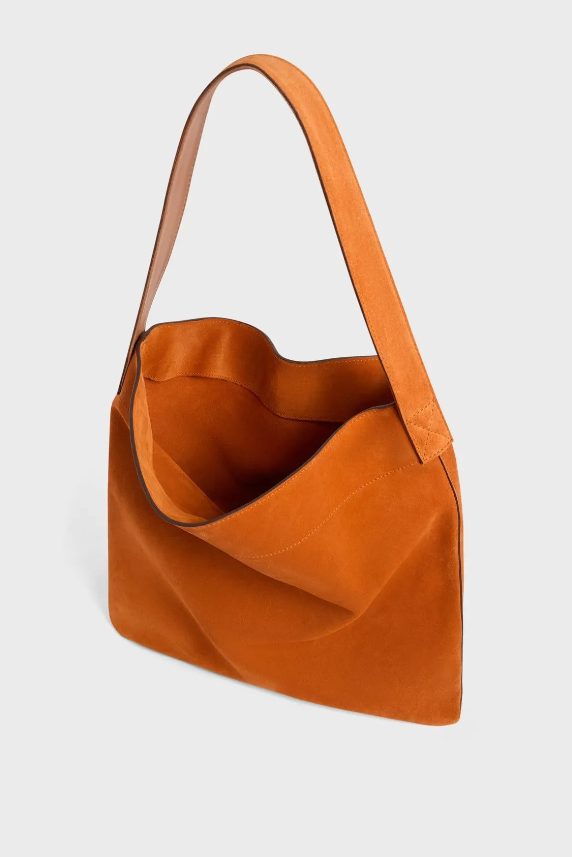 Sac Hobo En Cuir Velours Marsala - Lady