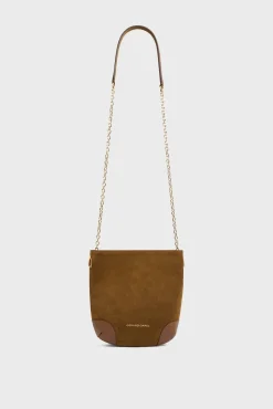 Sac Travers Cuir Velours Ambre - Mini Charlotte