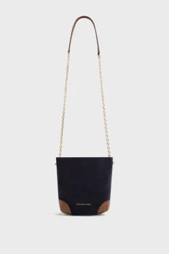Sac Travers En Cuir Bleu - Mini Charlotte