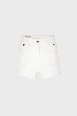 Short Ecru En Denim Frange Ecru - Farel