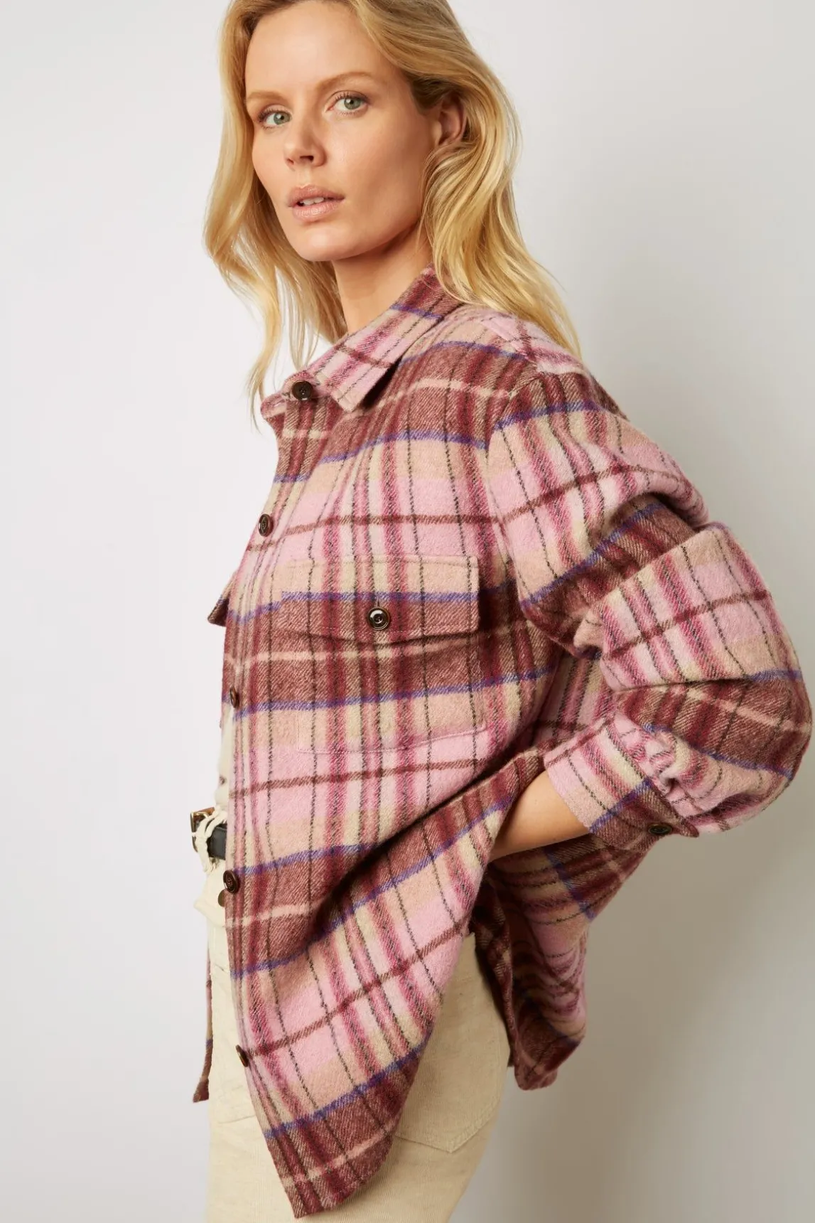 Surchemise A Carreaux Rose - Becky