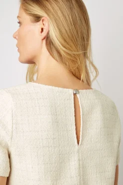 Top En Tweed Et Lurex Ecru - Amanda