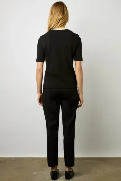 Tshirt Col Rond A Logo Noir - Marlyne