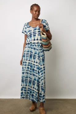 T-Shirt Col Rond Tie & Dye Indigo - Marcele