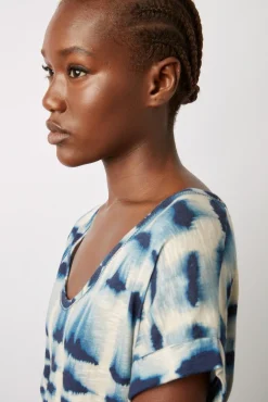 T-Shirt Col Rond Tie & Dye Indigo - Marcele