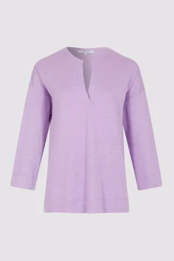 Tshirt Col Tunisien Lilas - Maddie