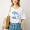 Tshirt Imprime Palmier En Coton Ecru - Mayli
