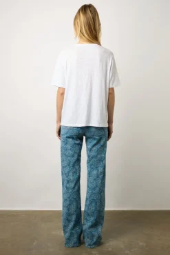 Tshirt Imprime Palmier En Coton Ecru - Mayli