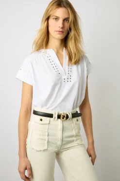 T-Shirt Pastilles En Coton Ecru - Manou