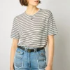 Tshirt Raye En Lin Marine - Myria