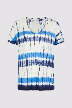 Tshirt Tie And Dye En Lin Indigo - Melane