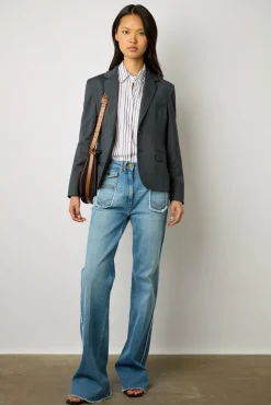 Veste De Tailleur A Rayures Marine - Eddie