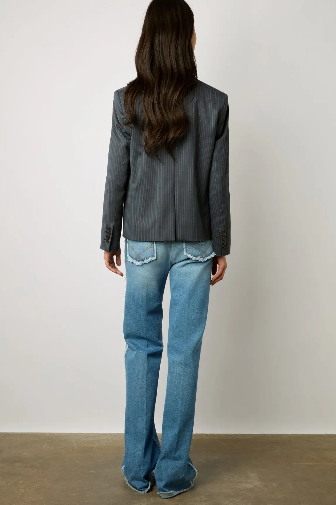 Veste De Tailleur A Rayures Marine - Eddie