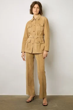 Veste En Chevre Velours Sable - Joyce