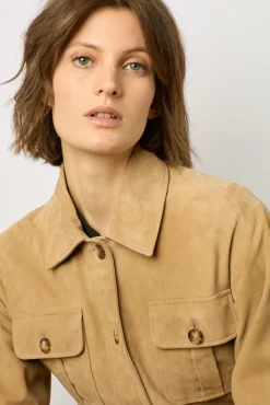 Veste En Chevre Velours Sable - Joyce