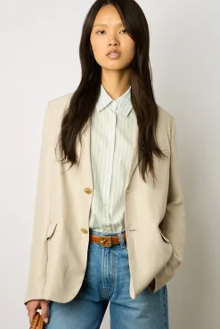 Veste En Lin Melange Sable - Britney